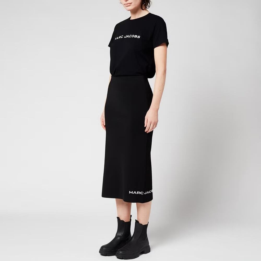 Marc Jacobs black knit tube skirt pencil skirt long minimalist designer high end